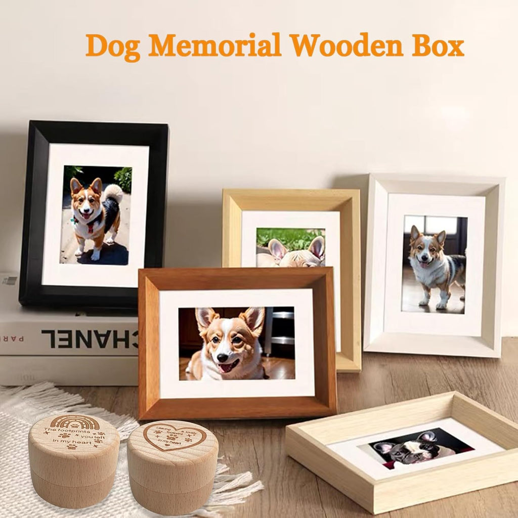 Wooden Pet Urns for Dogs,Pet Memorial Gifts Box,Cat Keepsake Box with Pet Paw Engraving,Memorial Hair Tooth Nails Ashes Container for Cat,Loss Sympathy Gifts for Pet Lovers (Rainbow)